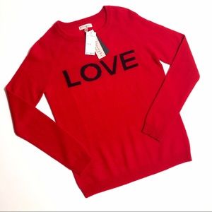 PHILOSOPHY Womans Sweater Cashmere Sweater Red LOVE Graphics Valentinesnes Day